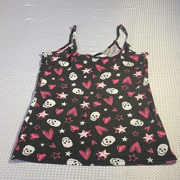 No Boundaries Black Tank Top with Pink and White Accents - Picture 1 of 3